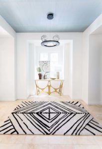 black and white rug