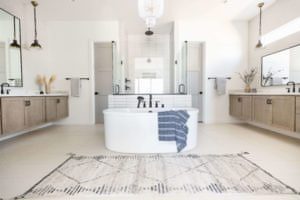 transitional design bathroom builder grade home scottsdale