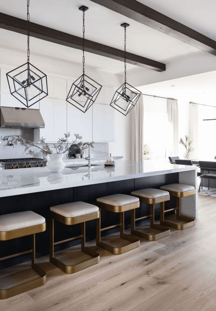 brass bar stools with leather seats