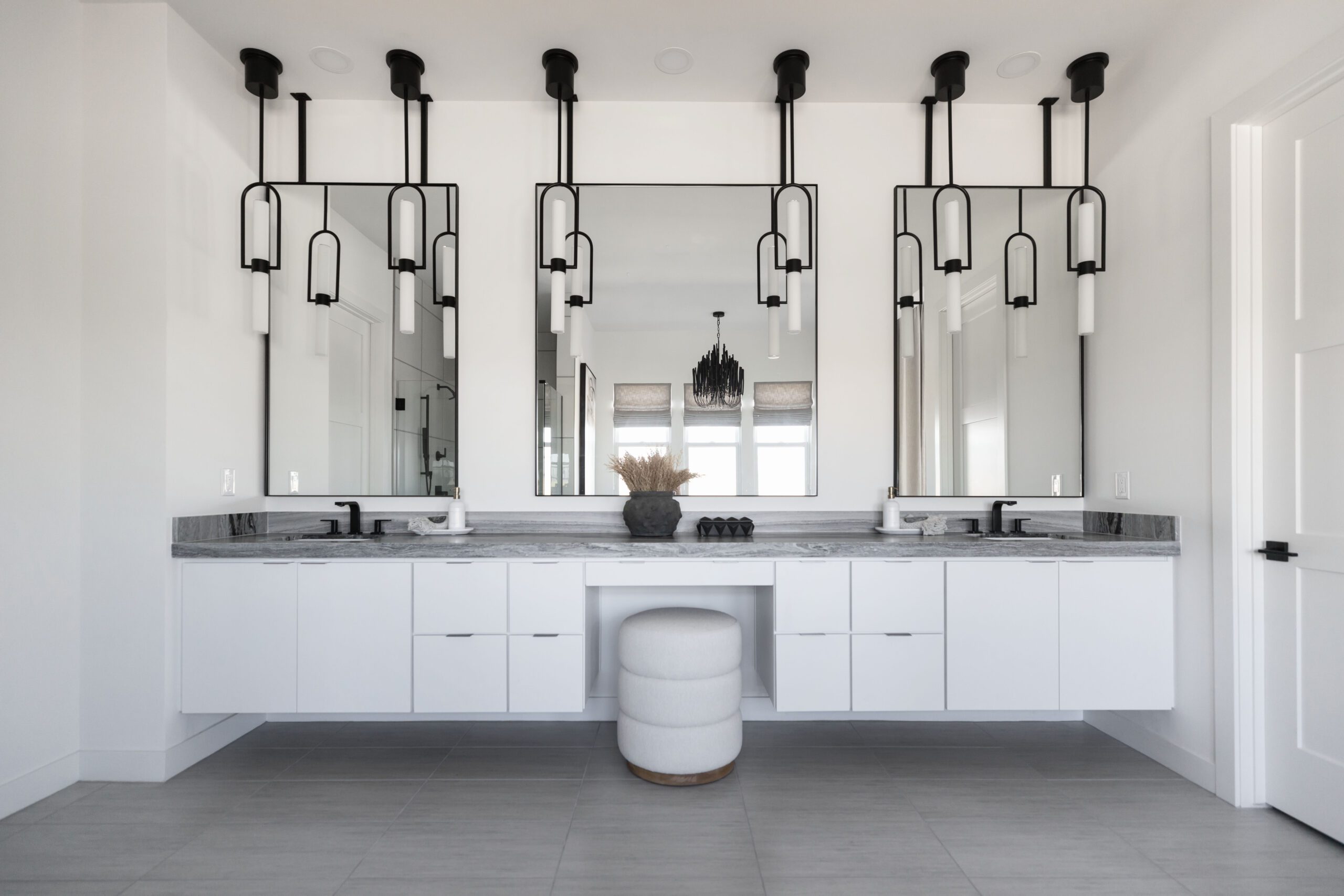 Efficient and aesthetic lighting and electrical installations in a Phoenix bathroom remodel.