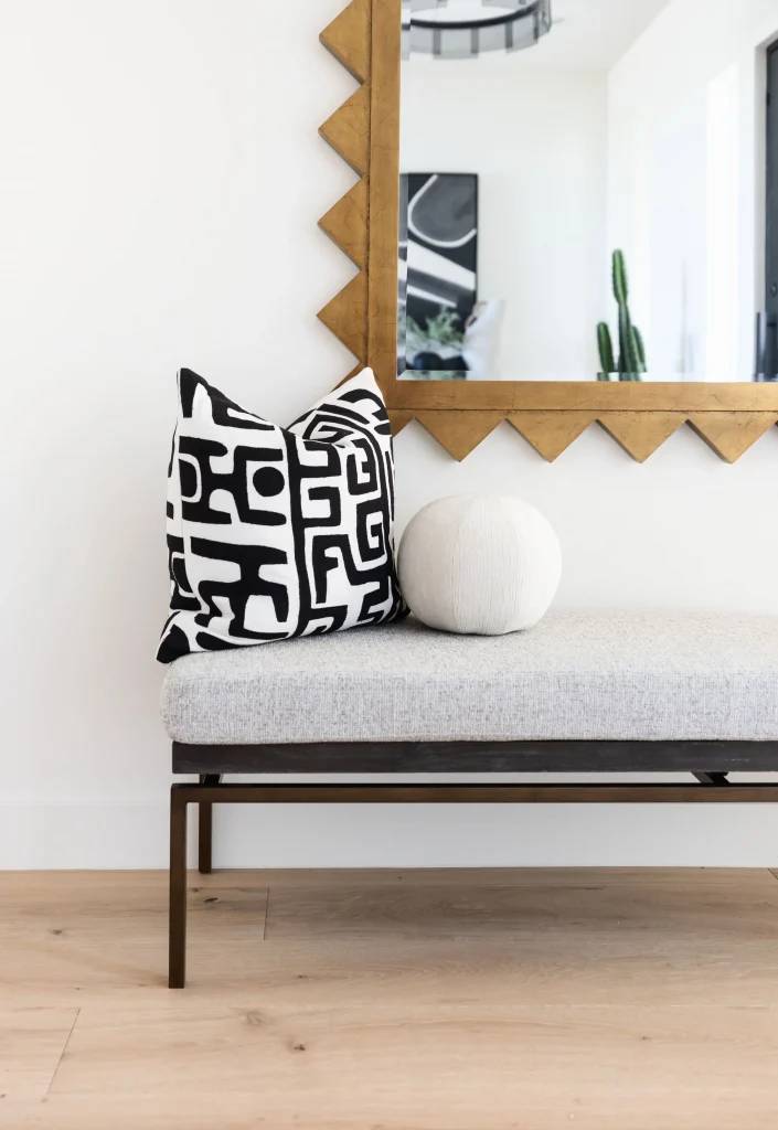 Close-up of pillow on bench seat