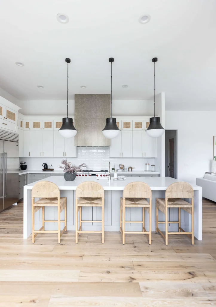 Modern kitchen with bar stools