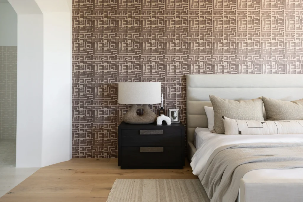 Neutral bedroom with accent wall