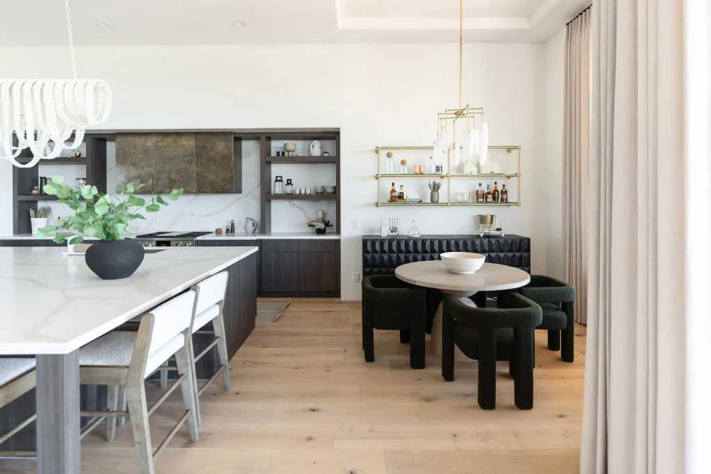 Modern kitchen and dining room