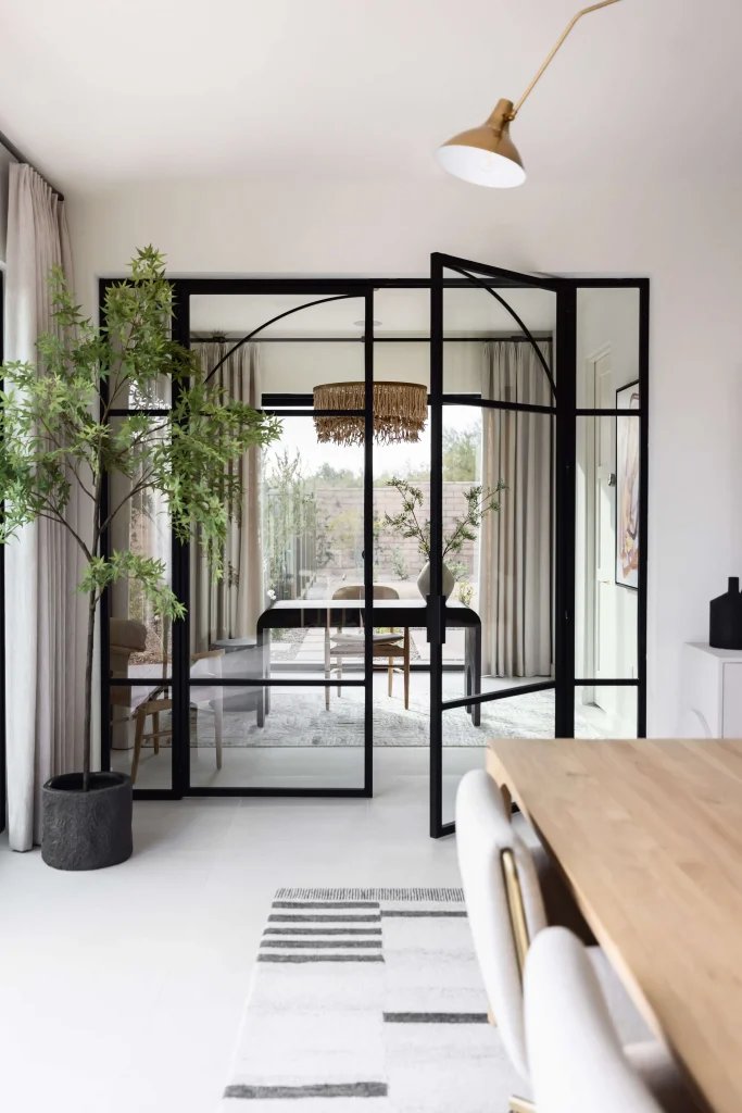 Glass-enclosed modern home office