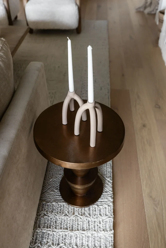 Modern kitchen with marble island and stove