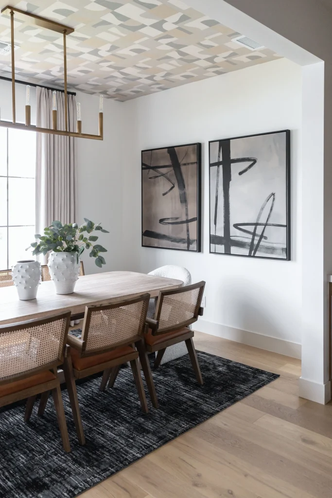 Modern kitchen with marble island and stove