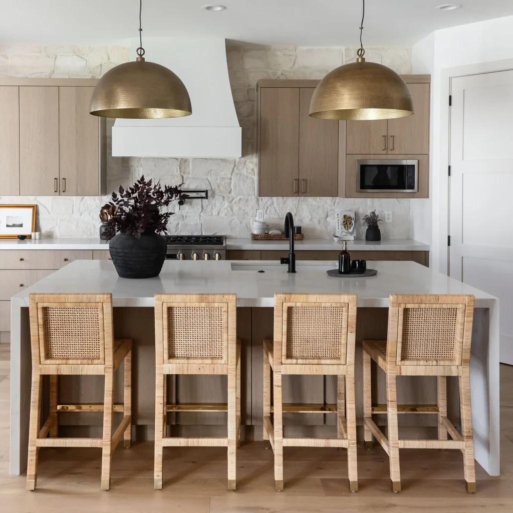 Modern kitchen with island and stools