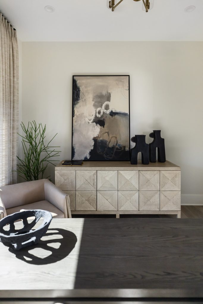 Living room with decorative sideboard art