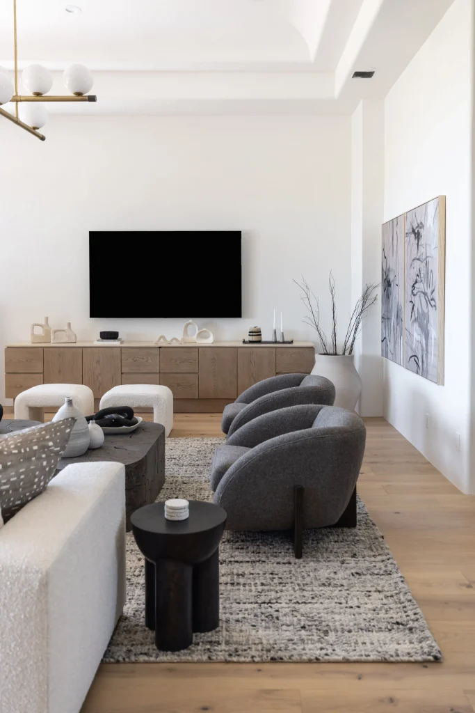 Contemporary living room with TV