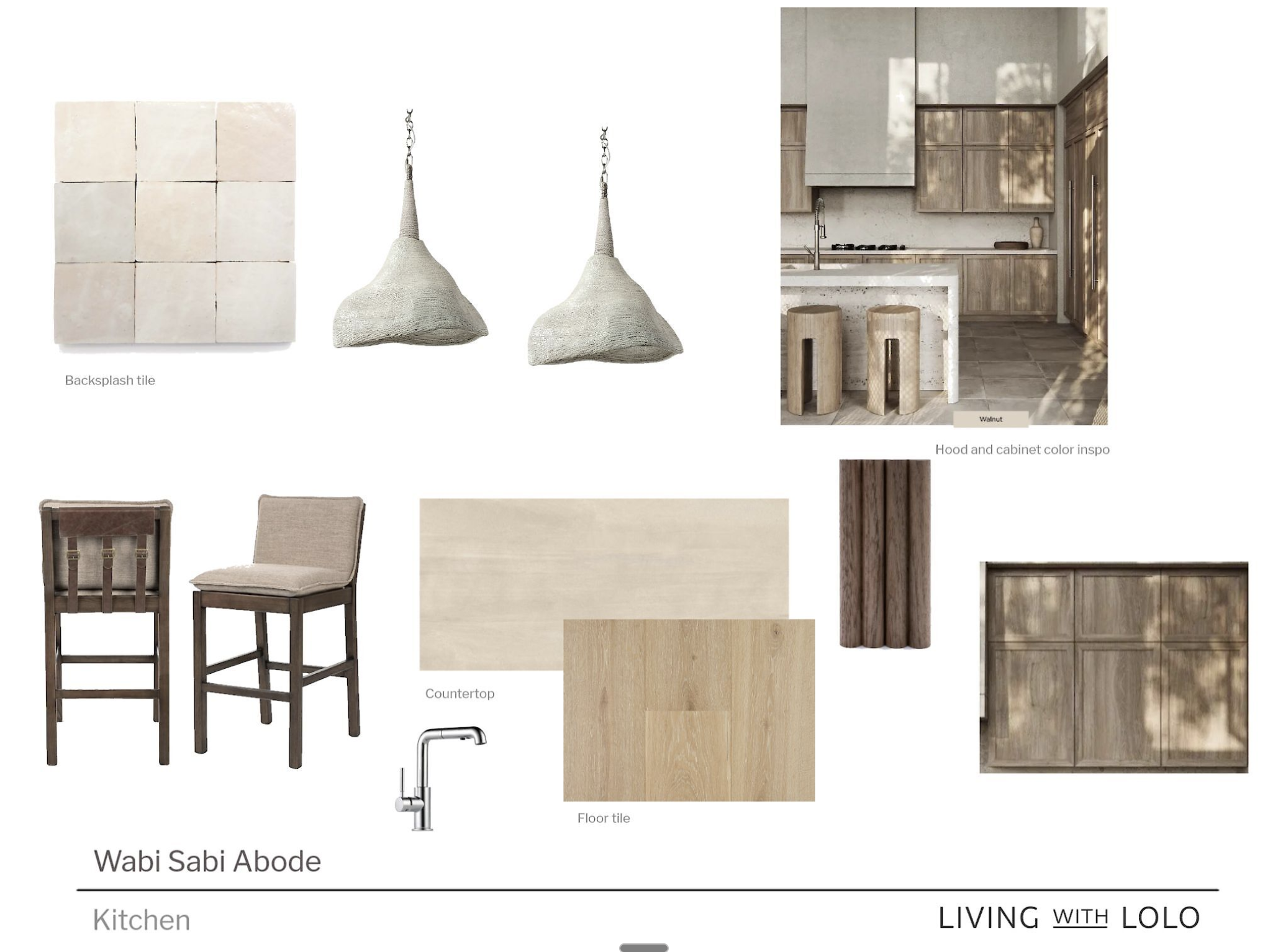 Wabi Sabi kitchen mood board style