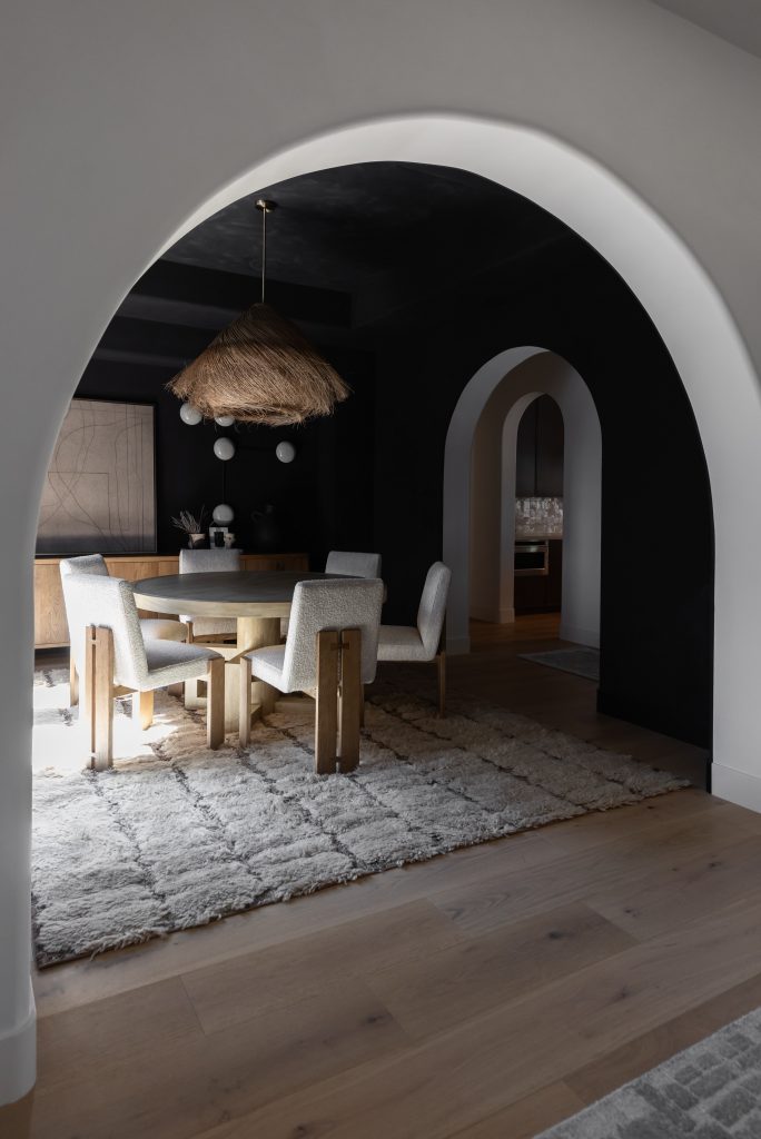 Dining room with arched entryways