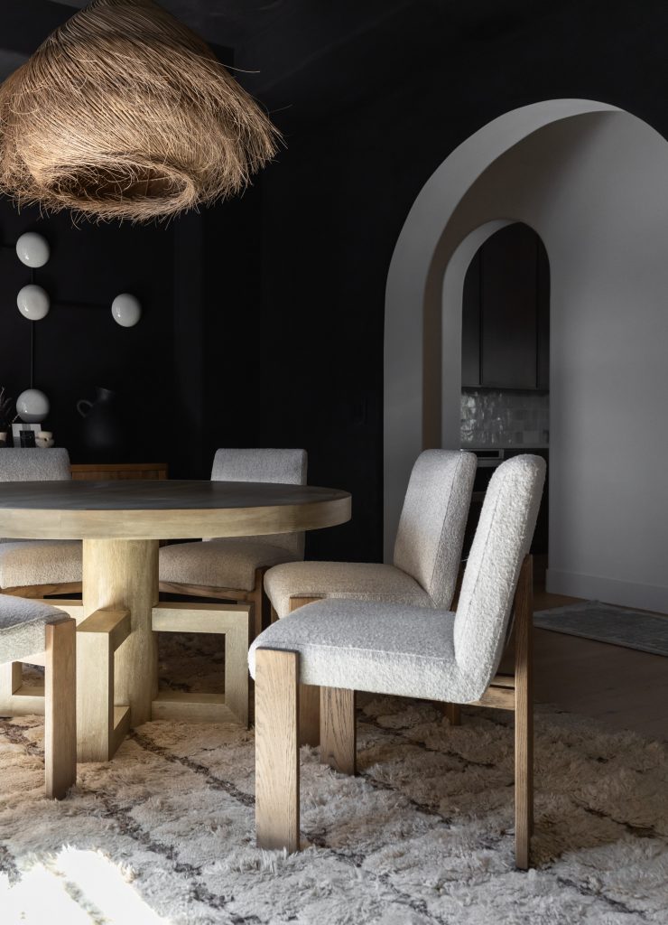 Cozy dining room with textured decor