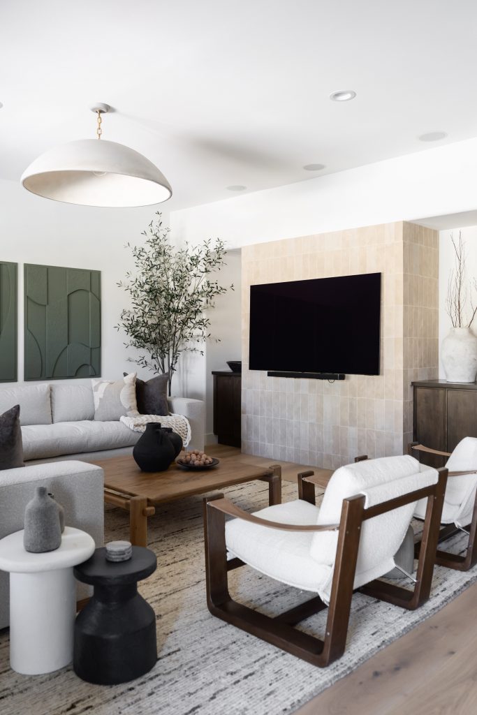 Modern neutral-toned living room decor