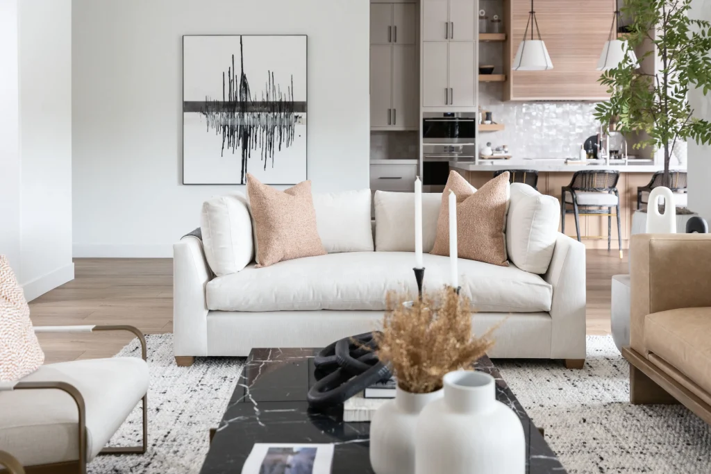 After de-Tuscanize Scottsdale home living room remodel, Hidden Hills project, Living with Lolo.